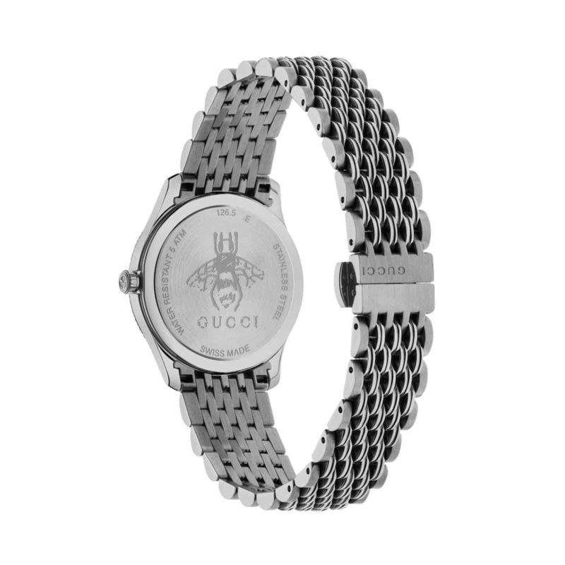 Gucci G-Timeless Ladies Black Bee Diamond Watch - 29mm Stainless Steel & Milanese Bracelet YA1265020 - Image 4