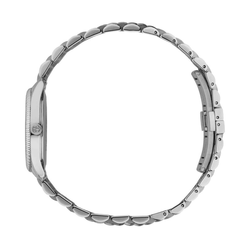 Gucci G-Timeless Ladies Black Bee Diamond Watch - 29mm Stainless Steel & Milanese Bracelet YA1265020 - Image 2