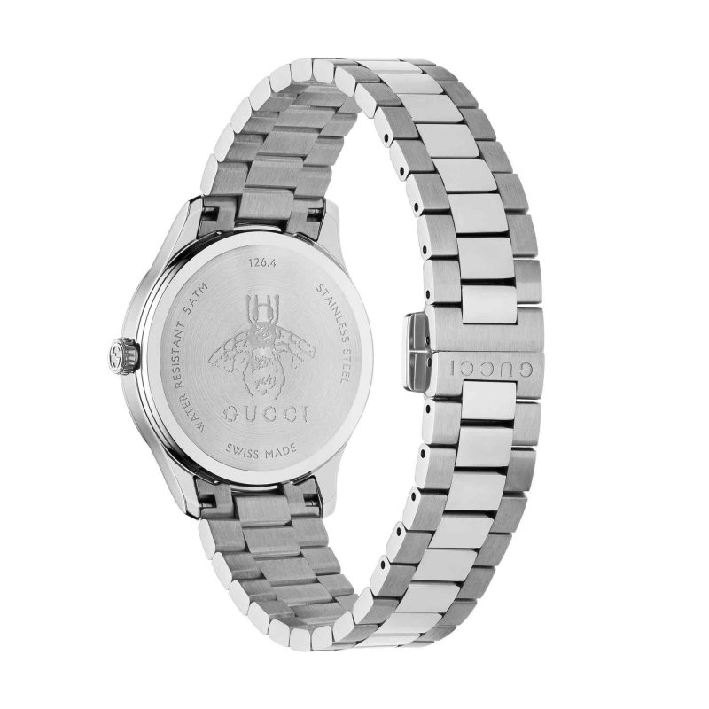Gucci G-Timeless Ladies Silver Bee Watch - 29mm Stainless Steel & Bracelet YA1265031 - Image 3