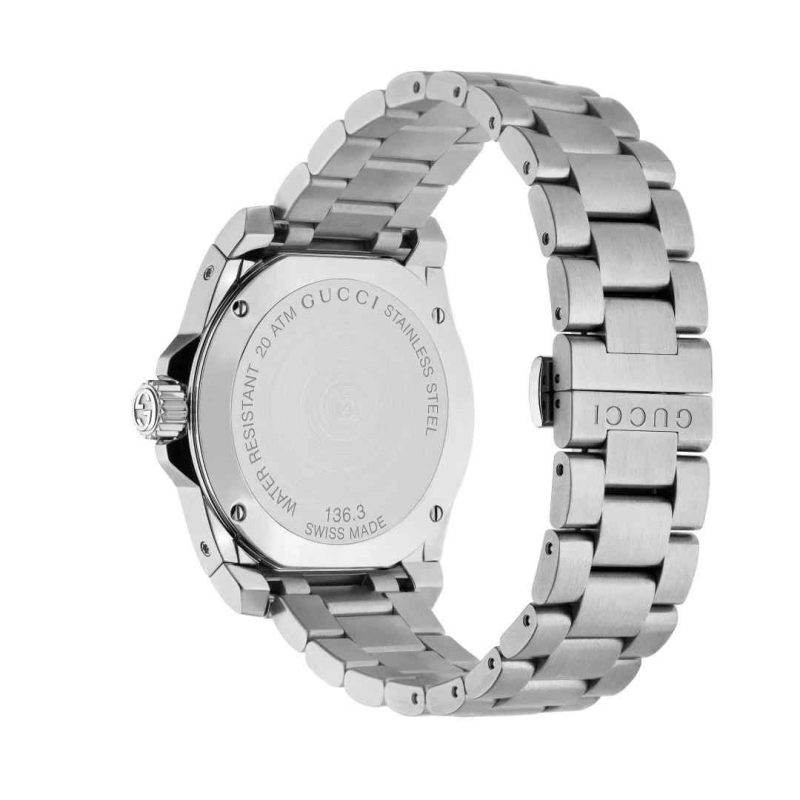 Gucci Dive Men's Swiss Quartz Watch - 40mm Black Dial & Stainless Steel Bracelet YA136301 - Image 3