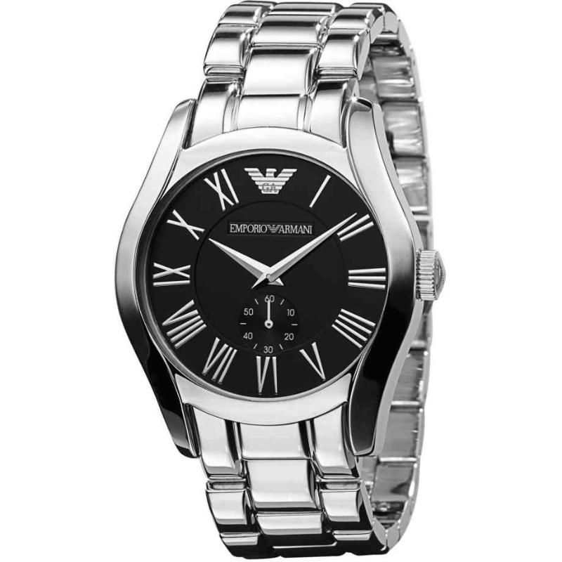 Emporio Armani Men's Classic Watch - AR0680 Black Dial & Stainless Steel Bracelet