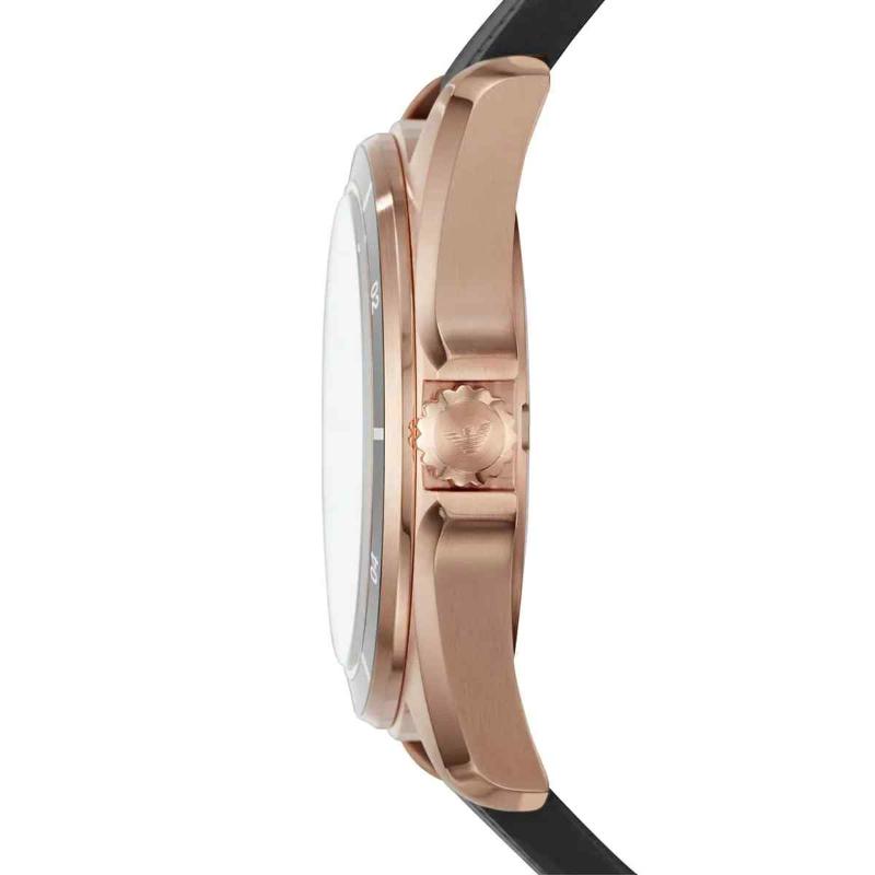 Emporio Armani Men's Sports Watch - AR11101 Rose Gold PVD & Black Rubber Strap - Image 3