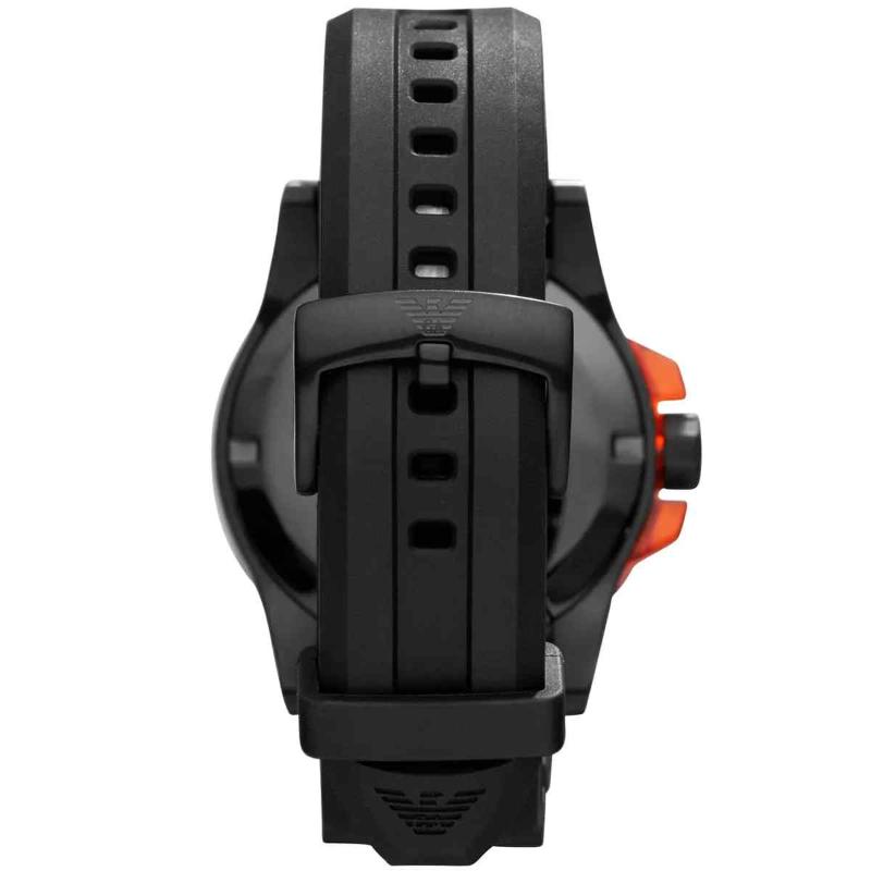 Emporio Armani AR5969 Men’s Sport Dive Watch – Black Dial, Black Rubber Strap - Image 3