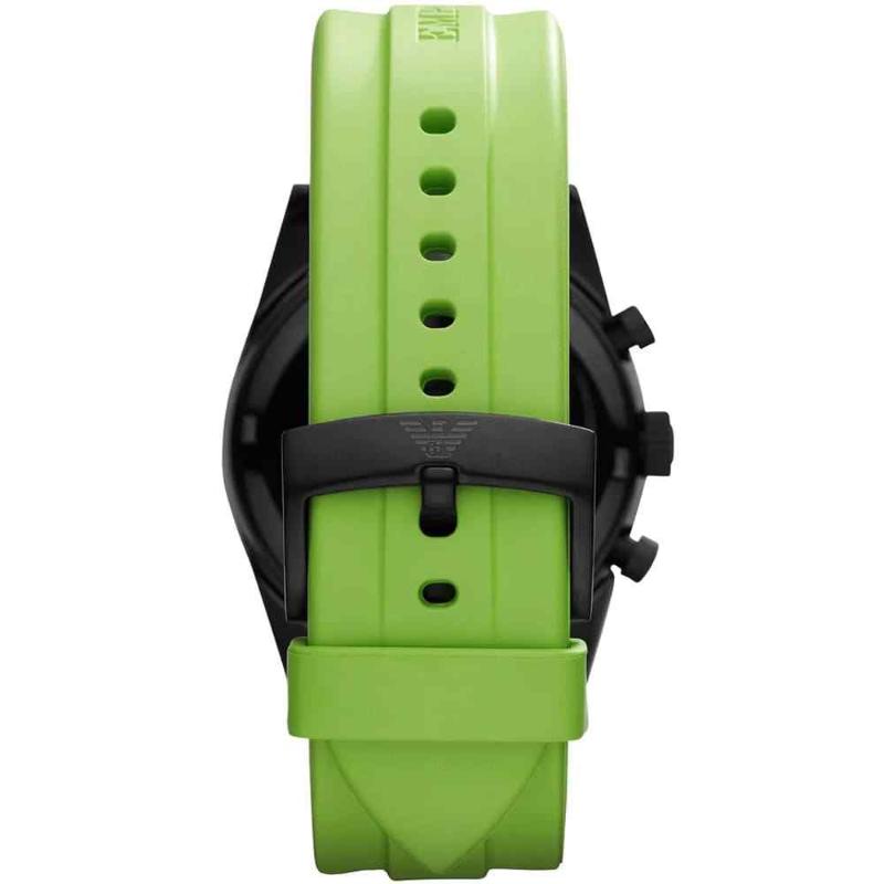 Emporio Armani AR6115 Men’s Sports Watch – Black Dial, Green Rubber Strap - Image 3